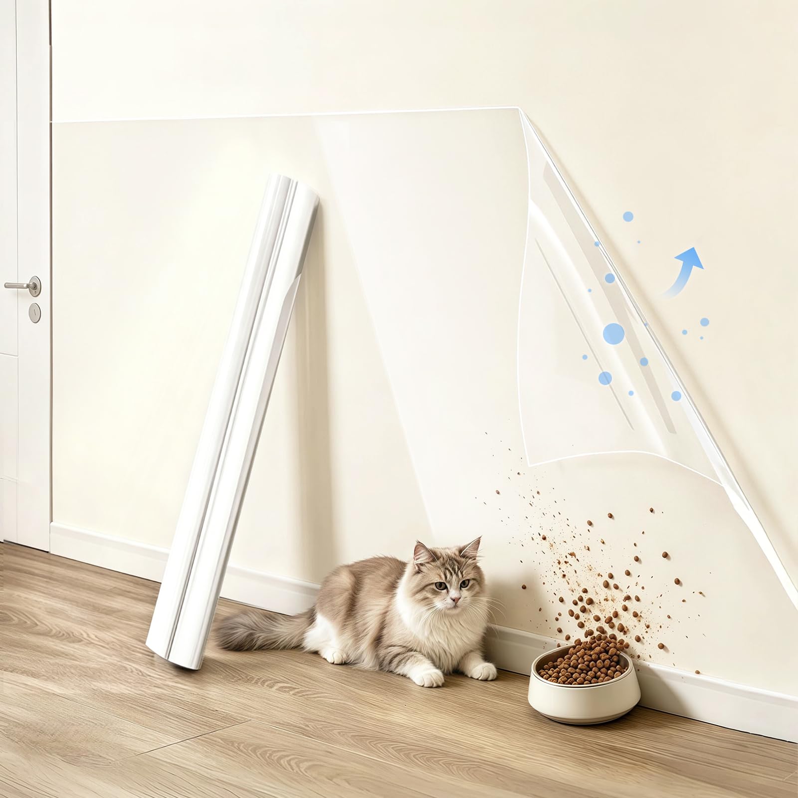 Esoes Electrostatic Wall Protective Film 45 X 300 cm Self Adhesive Free Waterproof Kitchen Backsplash Furniture Living Room Wall Cover for Smooth Glass Tile Surfaces Easy to Apply Remove (45 x 300)