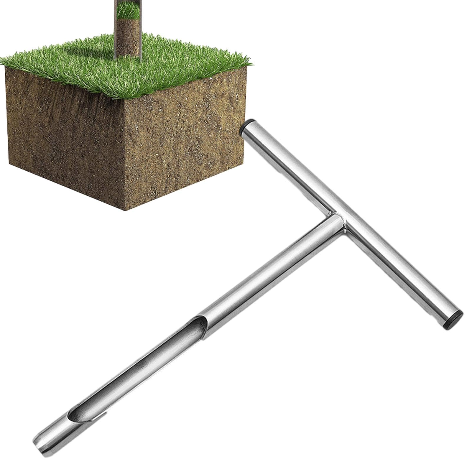 Strumento per il prelievo di campioni del suolo – campionatore del terreno, campione di tipo T in acciaio inox | Strumenti per la cura del giardino e del prato, cura delle piante per piante da interno