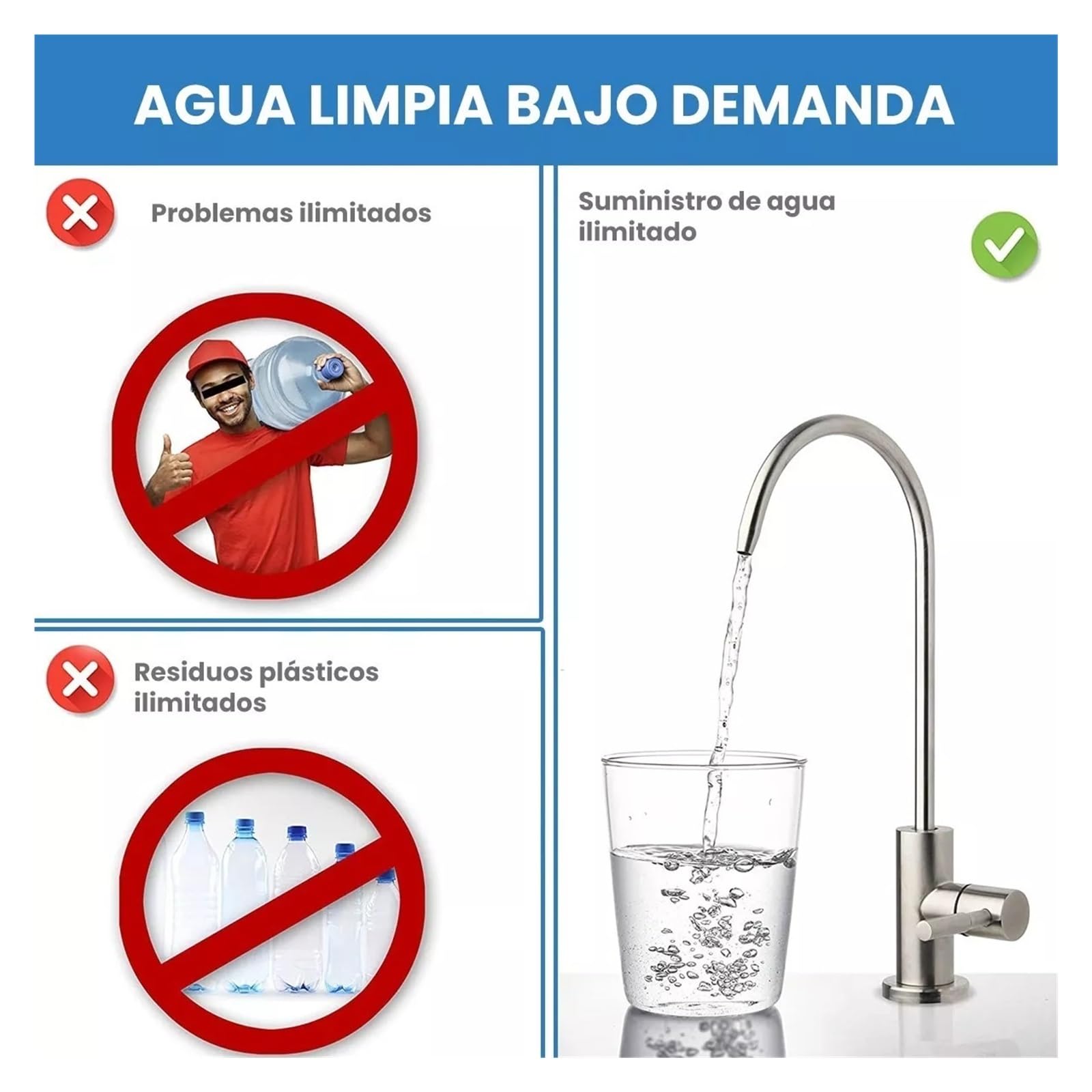 Filtro de agua, Purificador de agua de ultrafiltración for cocina doméstica con grifo Purificador de agua de grifo de bebida directa, de filtro de agua Rendimiento superior para producir agua limpia y