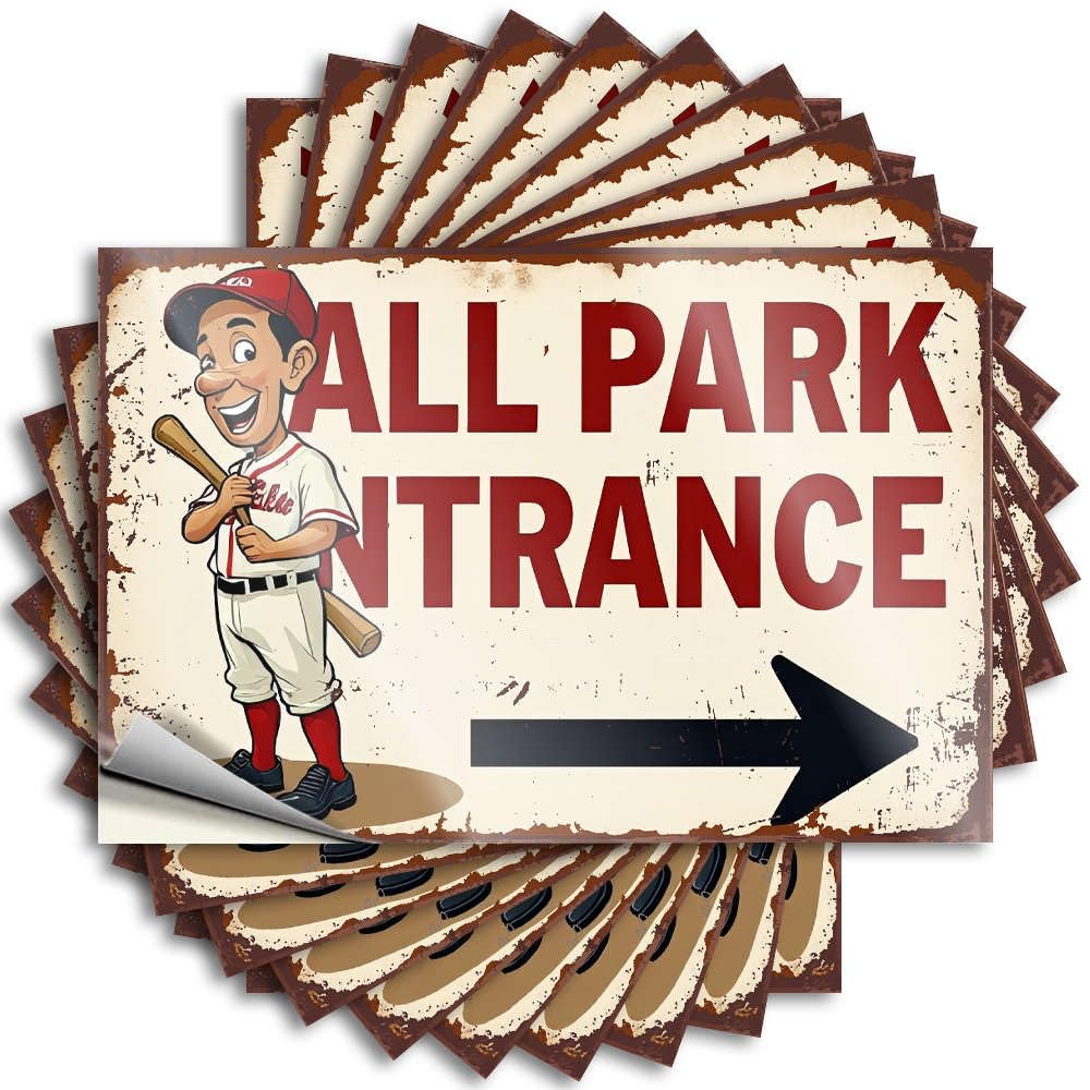 Decals Bumper Great Baseball Park Entrance Sign. for Girl - Best Easy Peel Removable(12X18CM)