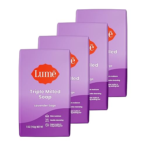 Miniatura 1 de Lume Jabón para cara y cuerpo, libre de parabenos, ftalatos y tintes artificiales, hipoalergénico y seguro para pieles sensibles, paquete de 4