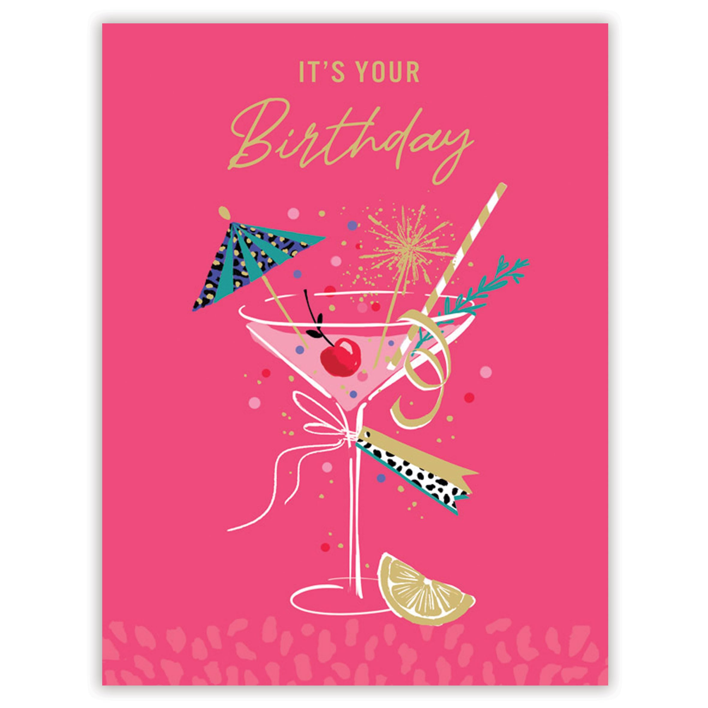 Piccadilly Greetings Birthday Card Her - Female Birthday Card - Cocktail Party Design - 8 x 6 inches