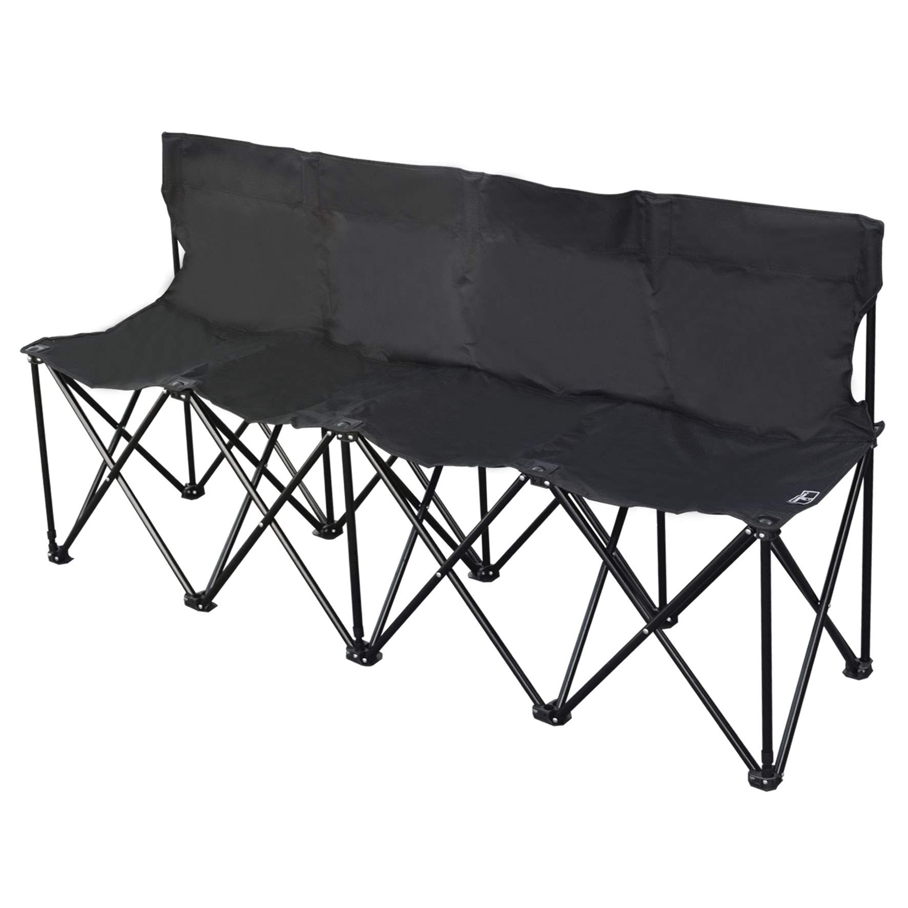 Strong Camel Folding Portable Team Sports Sideline Bench 4 Seater Outdoor Waterproof Carry Bag (Black)