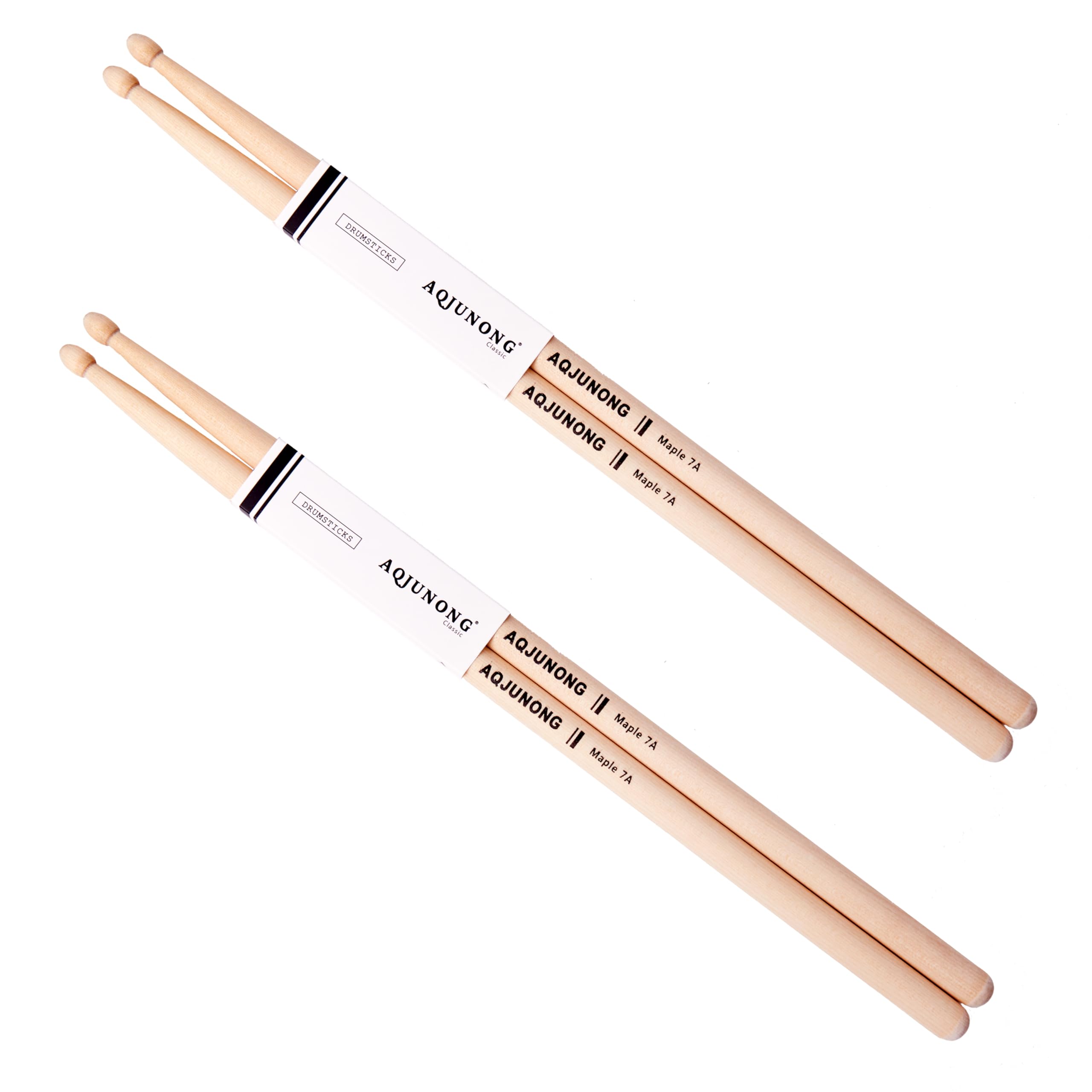 Lot De 2 Paires Baguettes De Batterie En Érable Dur 7A - Poignée Antidérapante, Pour Débutants Et Batterie Électronique