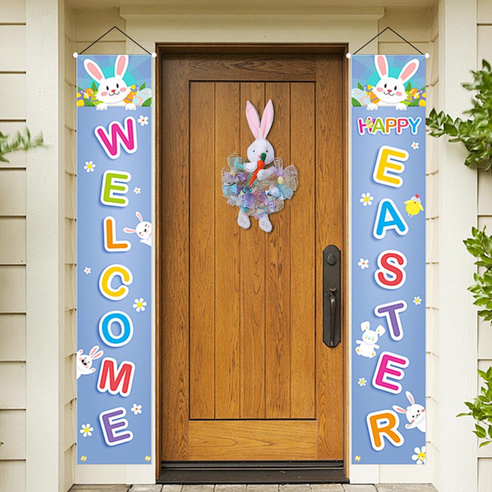 Corone Pasquali per Porta d'Ingresso Bunny Artificiale Divertente e