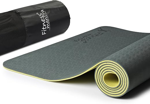 Fitness Mantra® TPE Dual Color Anti-Slip Yoga Mat with Cover Bag for Gym Workout and Yoga Exercise for Men &amp; Women Fitnes...