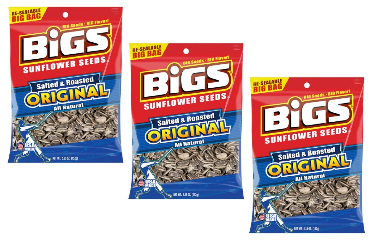Bigs Original Sunflower Seeds Salted & Roasted Big Bag, 5.35 Oz Bag (3 Count)
