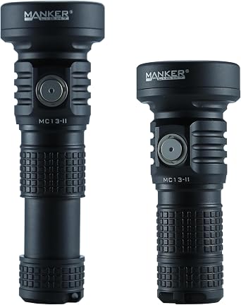 Manker MC13 II 2000 High Lumens USB-C Rechargeable EDC Flashlight, High Performance Multi-Fuel Long Throw Flashlight with SFT40 LED, TIR Lens, Magnetic Tail