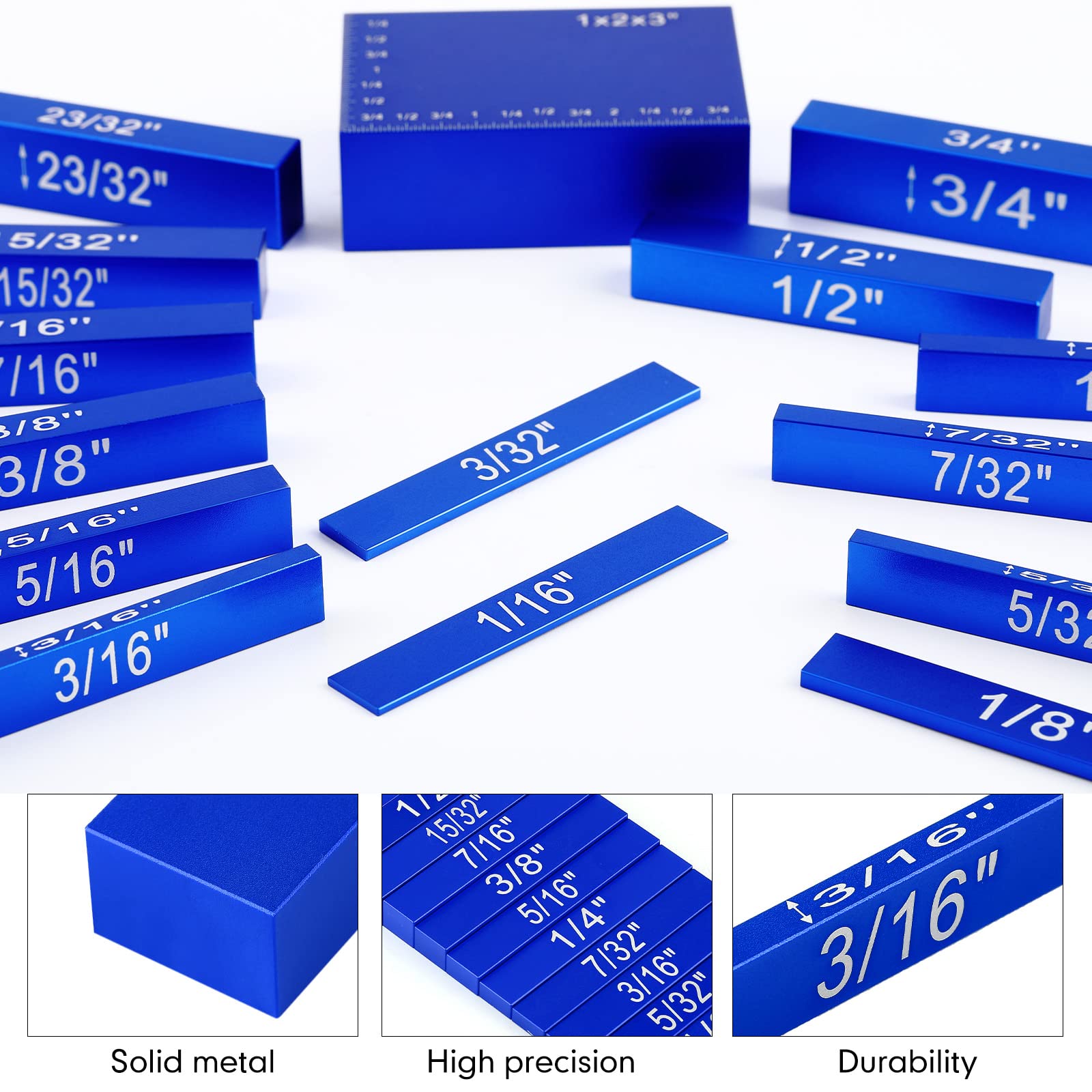 Setup Blocks Height Gauge Set, 15 Pieces Precision Saw Kit Drill Press