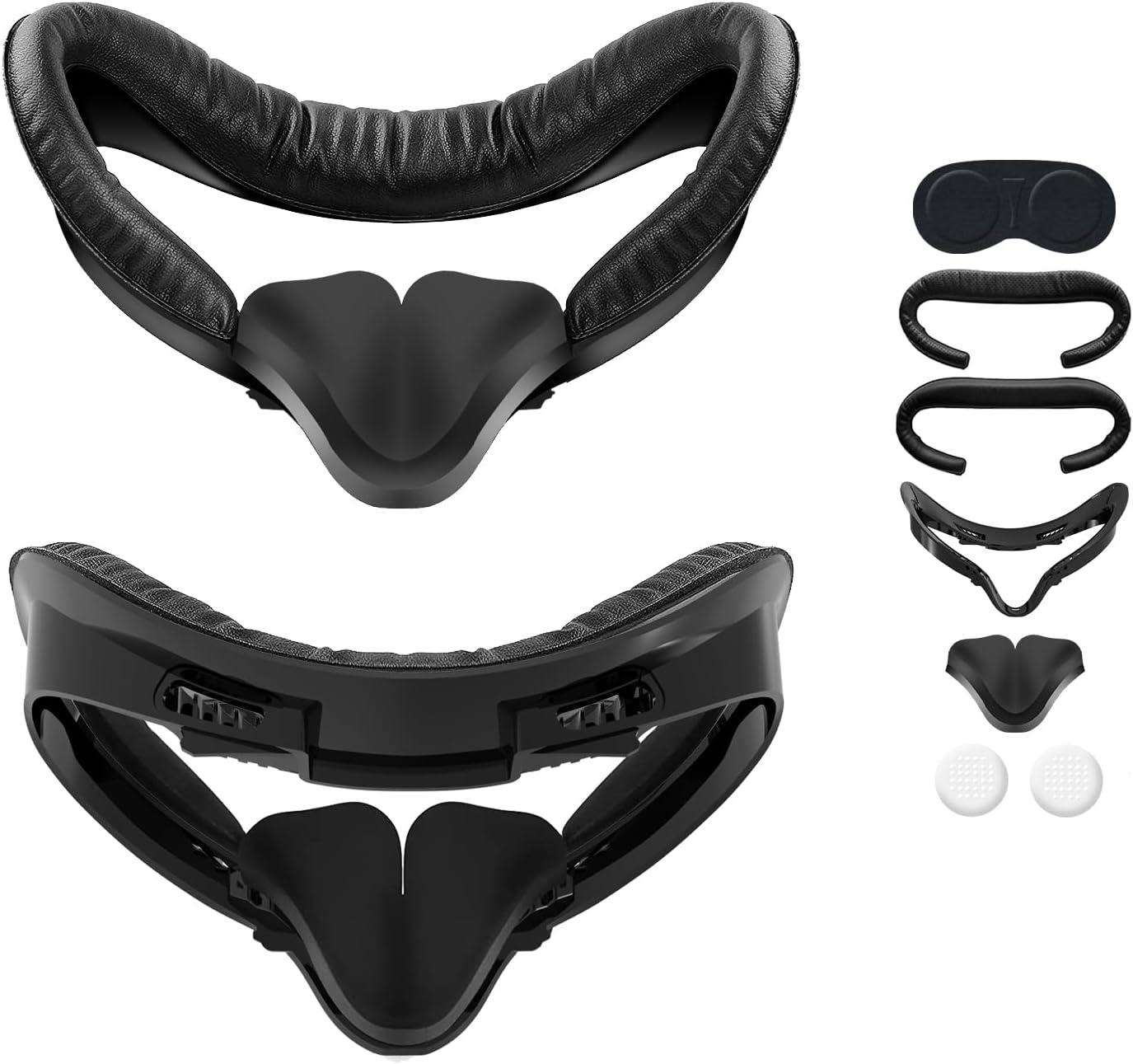 Sonicgrace Face Pad for Oculus Quest 2, VR Accessories for Meta Quest 2, Face Cover Replacement Set with 2 Pcs Comfortable Leather Foam Face Cushion, Lens Cover, Nose Pad and Thumb Stick Caps