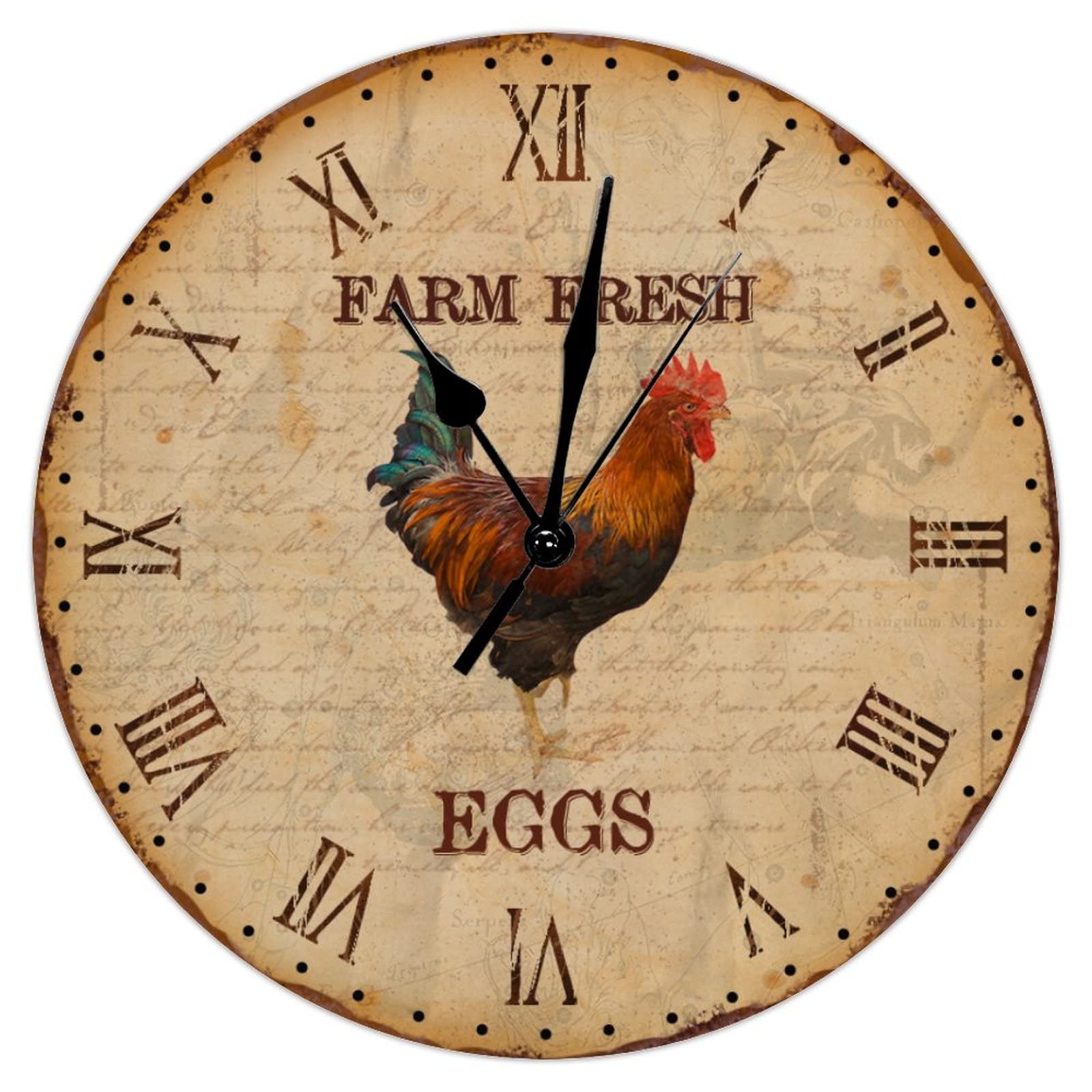 Horloge murale rustique en bois haut de gamme style rétro vintage 38cm