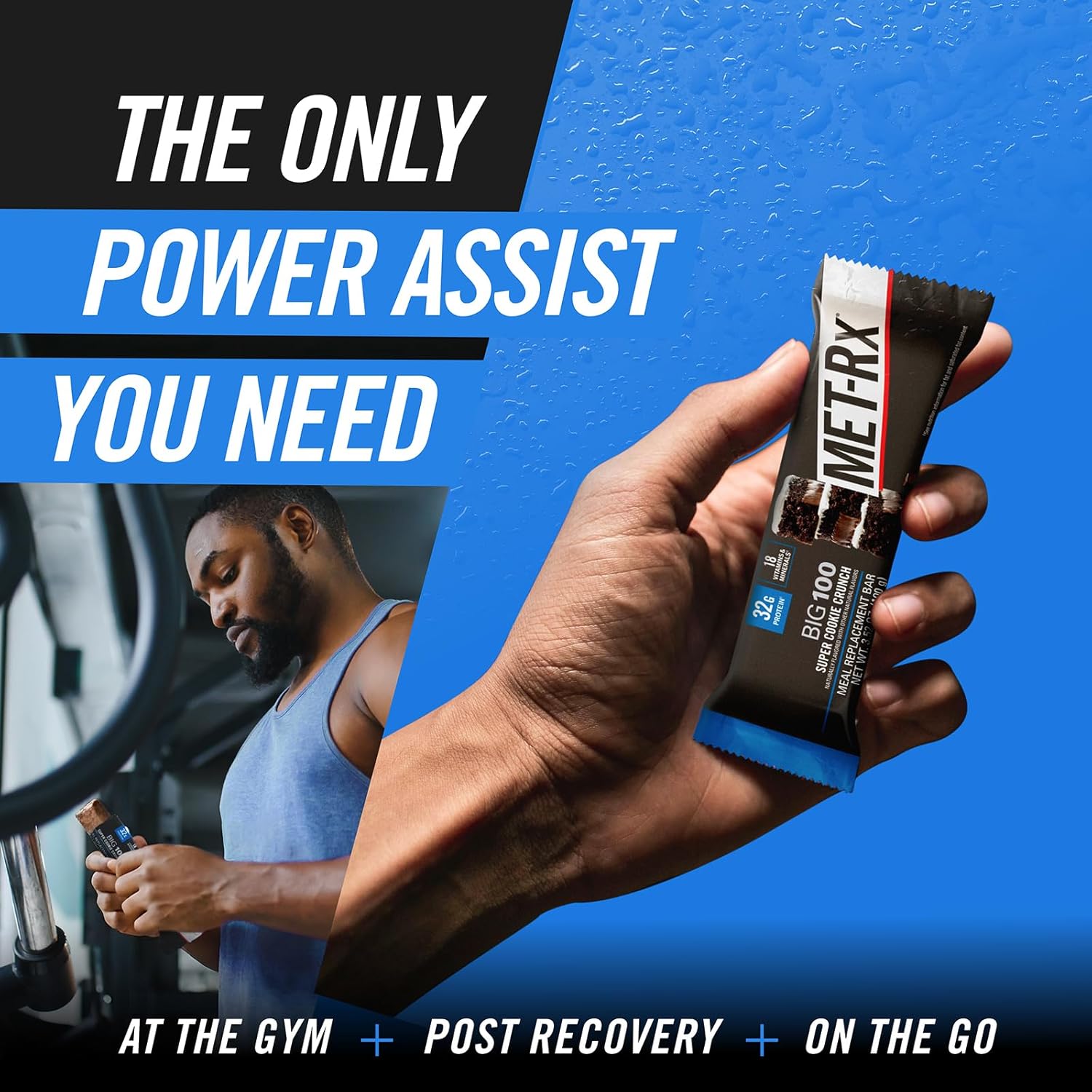 MET-Rx Big 100 Protein Bar, Meal Replacement Bar, 32G Protein, Super Cookie Crunch, 3.52 Oz (Pack of 9)