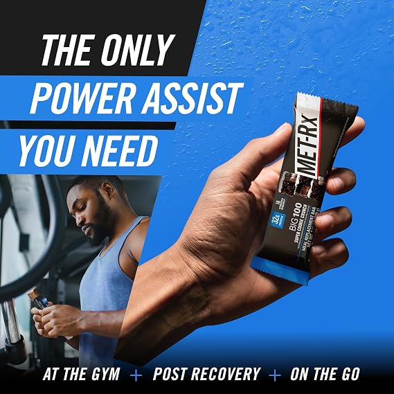 MET-Rx Big 100 Protein Bar, Meal Replacement Bar, 32G Protein, Super Cookie Crunch, 3.52 Oz (Pack of 9)