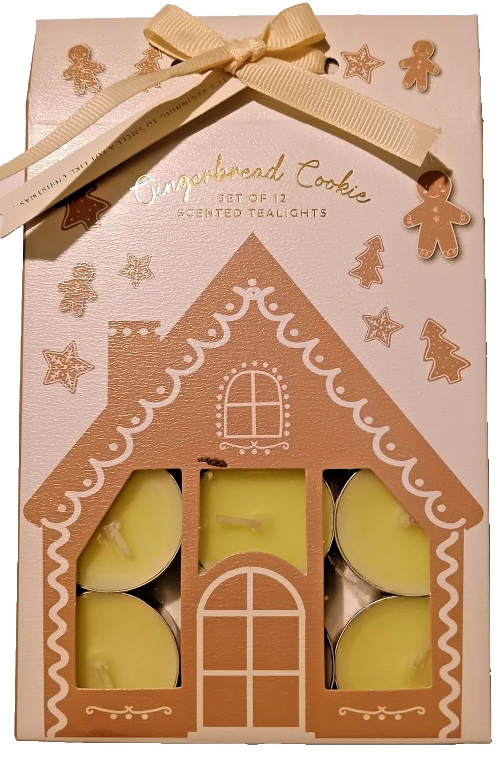 Gingerbread Cookie 12 Pack Tealight Candles Christmas Scented Festive Gift Pack