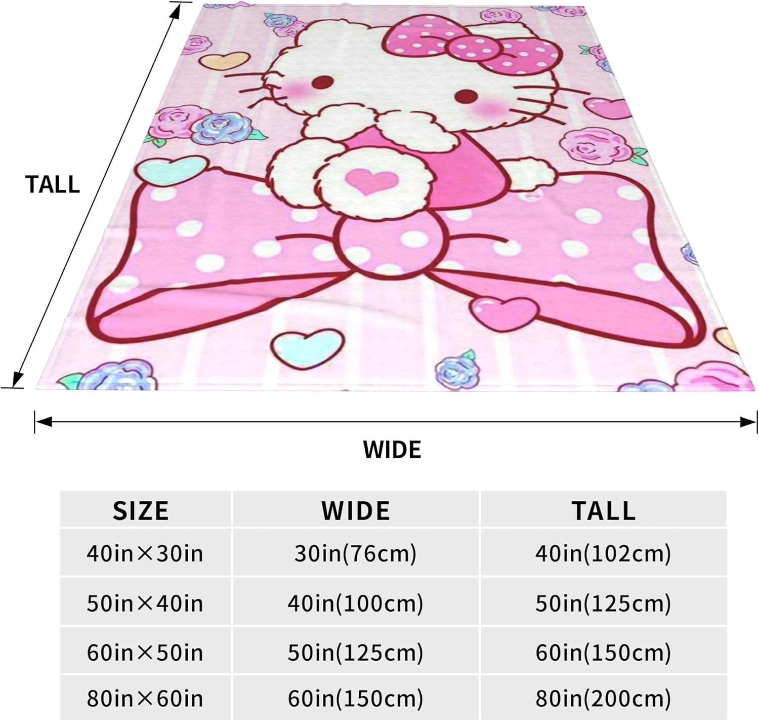 Cute Throw Blanket, 60x50 Inches Blanket Gift for Women, Soft Fuzzy Flannel Blankets for Couch Sofa Travel - Image 3