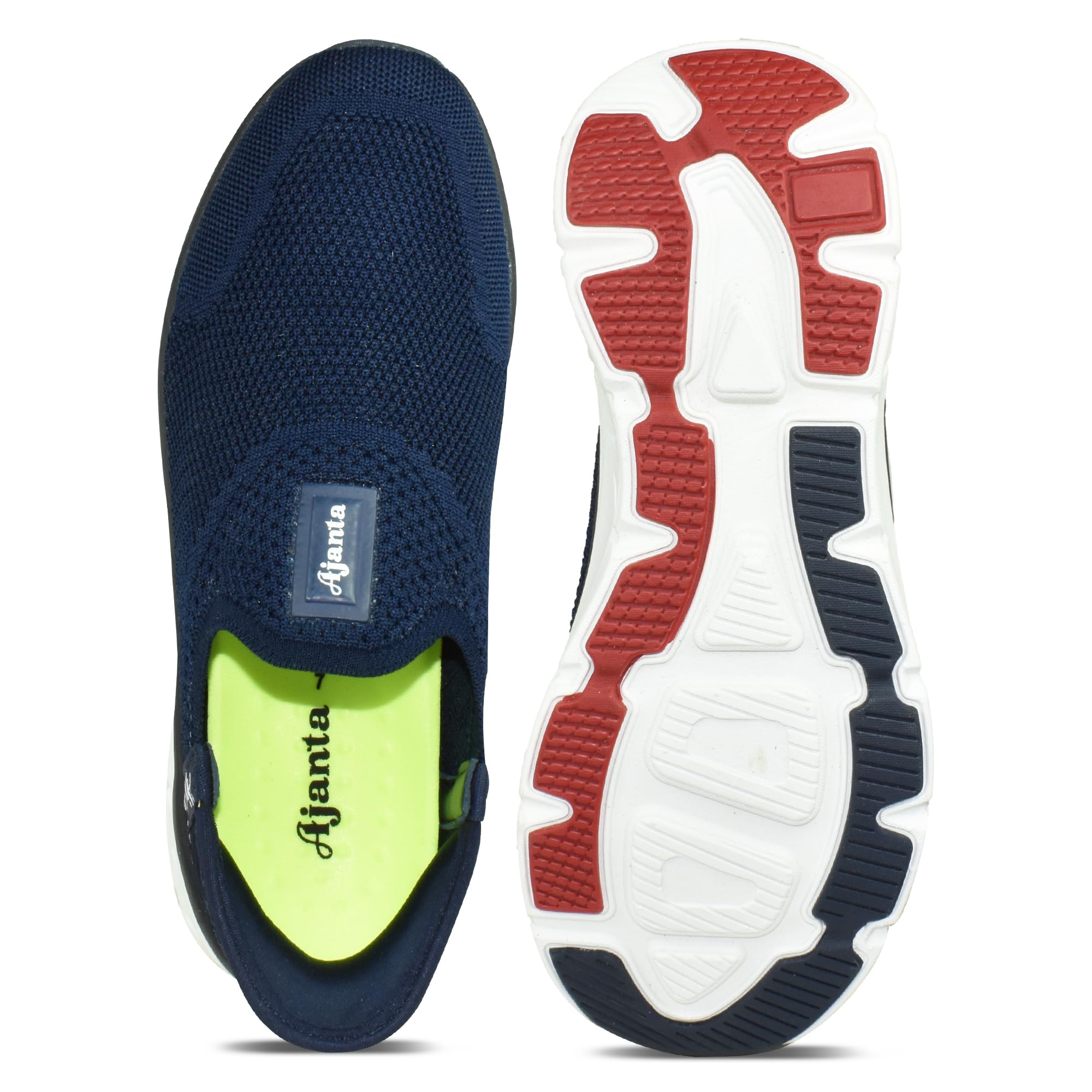 AJANTA Men’s Slip-On Shoes | Blue Mesh Upper Lightweight Casual Wear Footwear 4