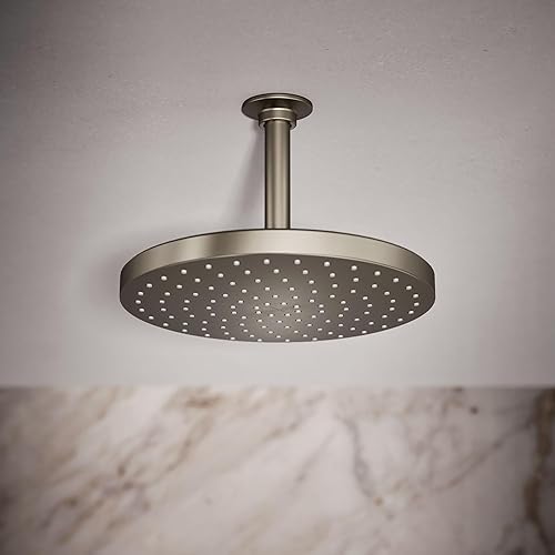 Miniatura 2 de KOHLER K-76465-Y-BN Awaken Cabezal de lluvia de una sola función, cabezal de ducha tipo lluvia, cabezal de ducha de montaje en pared o techo, 2.5