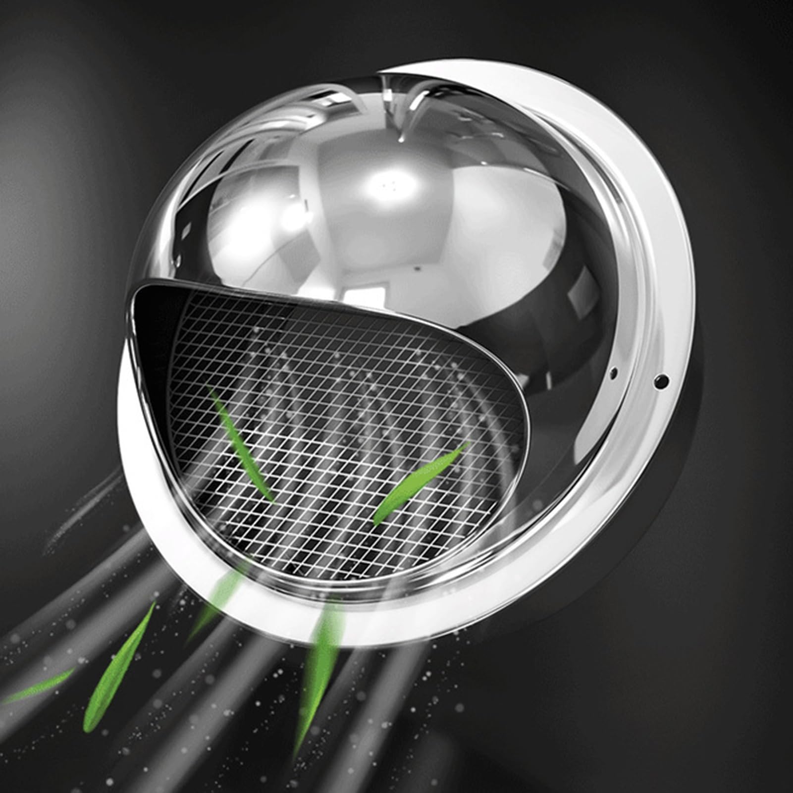 Grille D'aération Murale avec Moustiquaire, Grille Ventilation Extérieure en Acier Inoxydable sans Persiennes pour Applications Domestiques ou Industrielles(6.3inch/160mm)