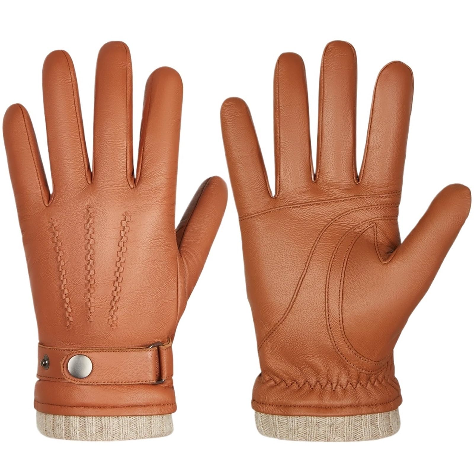 Guantes De Cuero Para Mujer Guantes de cuero for hombre y mujer, cálidos forrados, for correr, ciclismo, esquí conducir, for invierno Para Mujer
