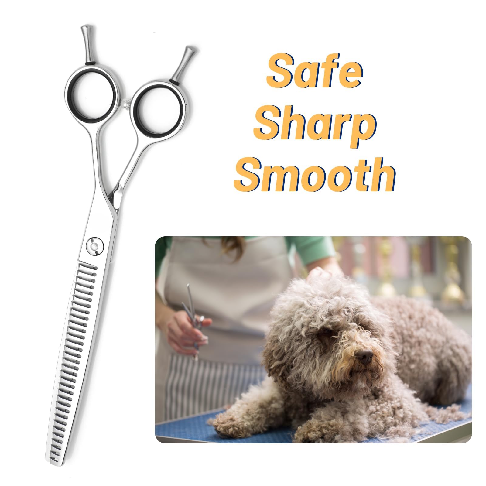 32 dents VG10 ciseaux pour chien en acier pour l'entretien, ciseaux de taille de 7 pouces pour animaux de compagnie, ciseaux amincissants à 30% pour chiens, chats et autres animaux de compagnie