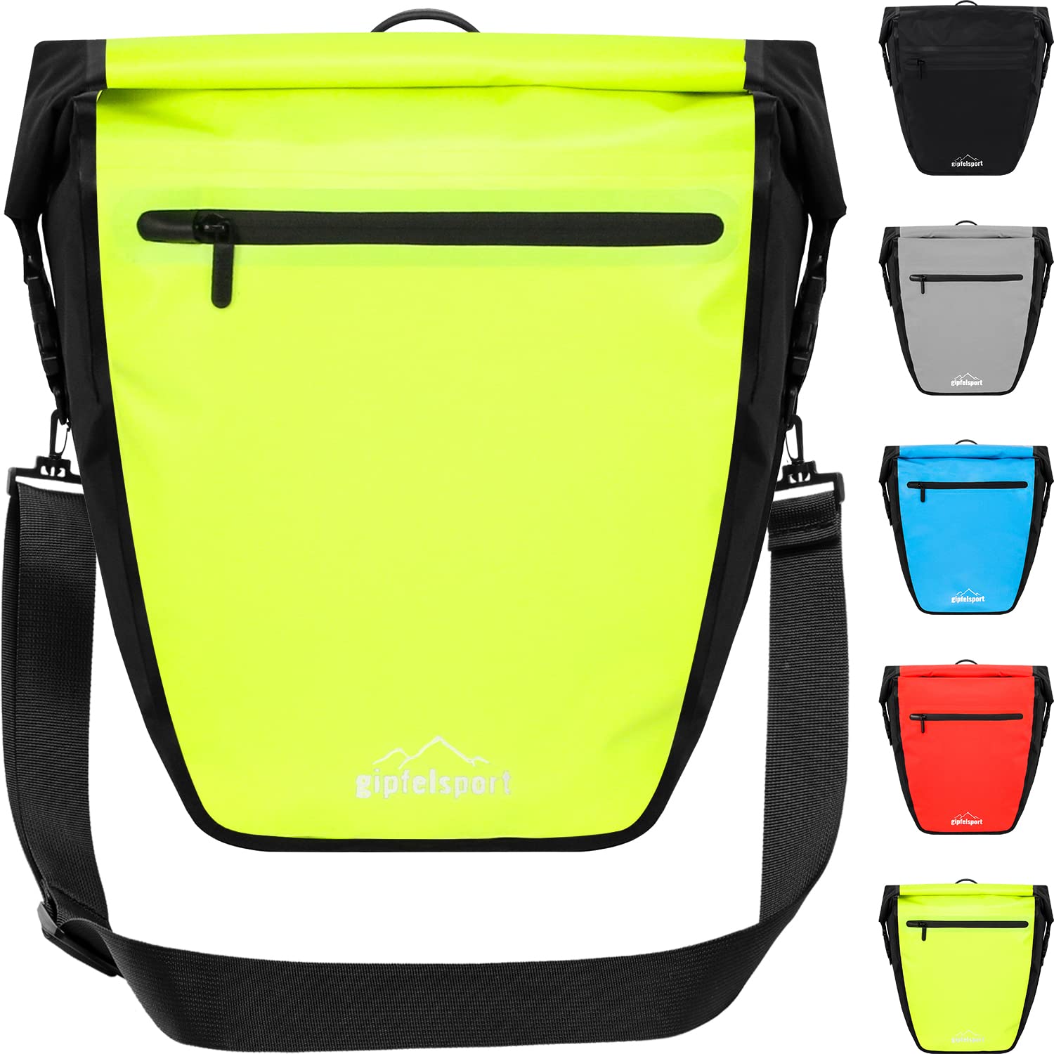 gipfelsport Fahrradtasche für Gepäckträger - Gepäckträgertasche I Fahrradtaschen, Satteltaschen mit 21l Volumen I wasserdicht, reflektierend