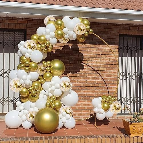 Miniatura 5 de Kit de arco de guirnalda de globos de 138 piezas, globos blancos y dorados, boda, cumpleaños, despedida de soltera, compromisos, aniversario,