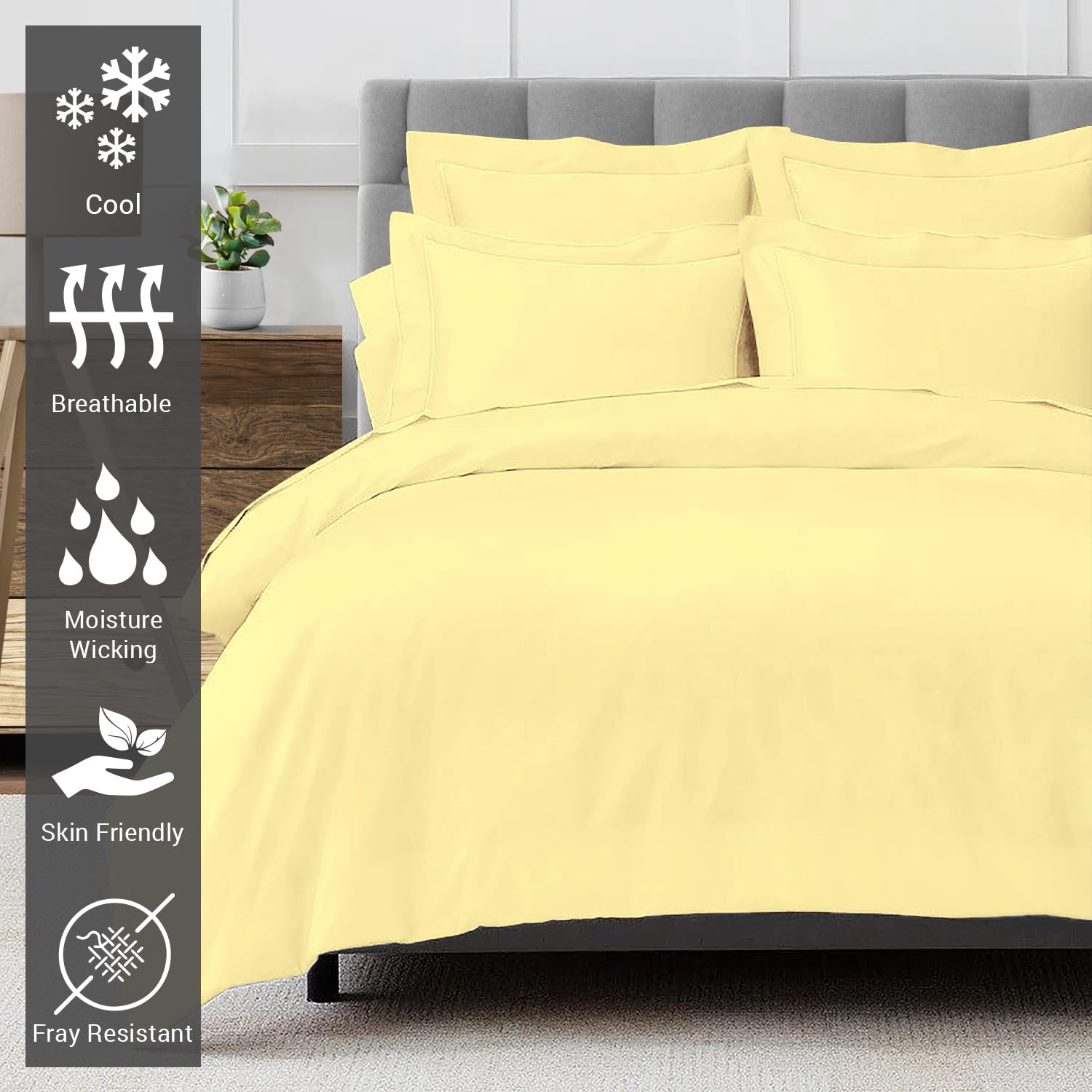 Pizuna Mellow Yellow Pillow Cases 4 Pack Cotton - Image 2
