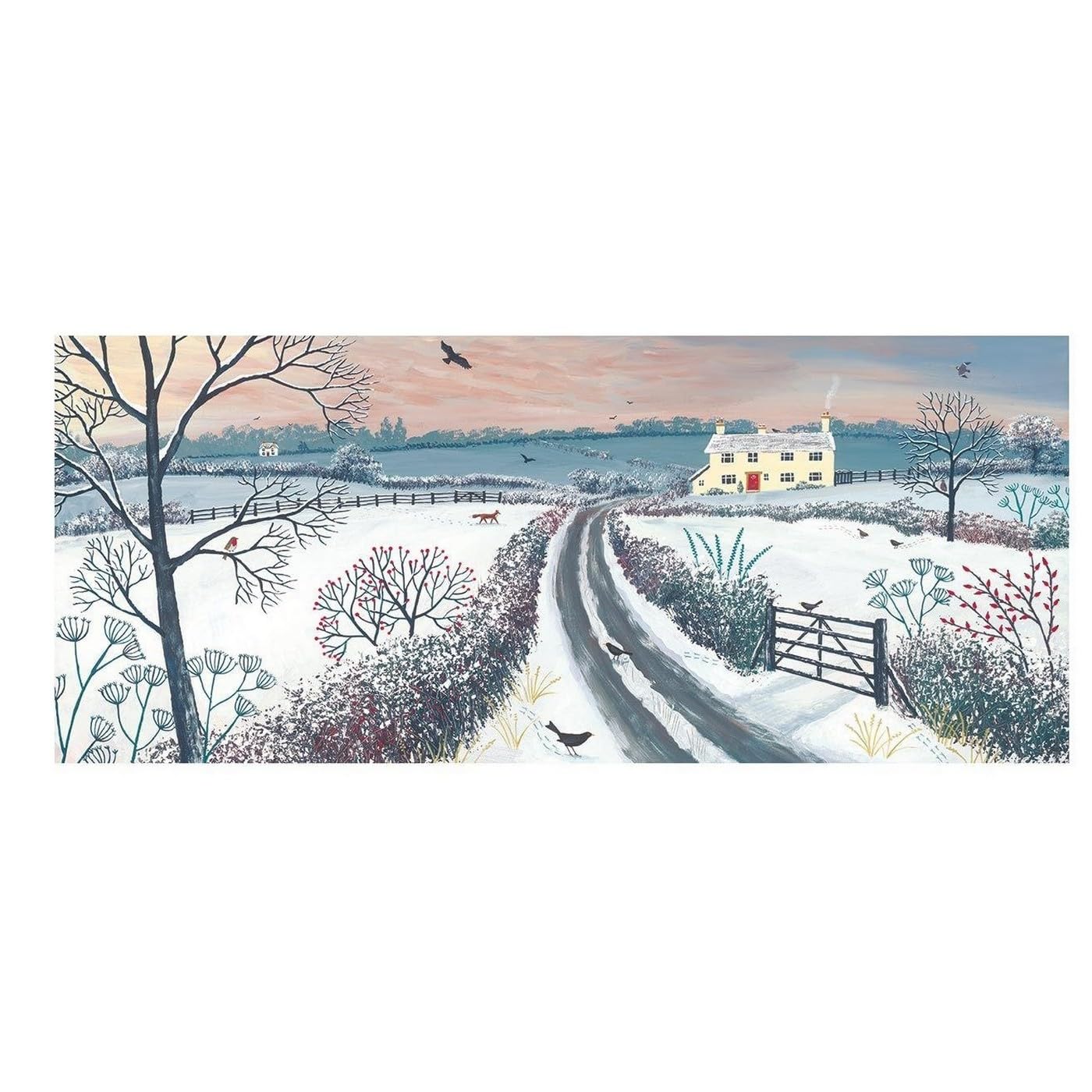 Jo Grundy Multicoloured Coming Home For Winter Print (30Cm X 60Cm) (Multicoloured)