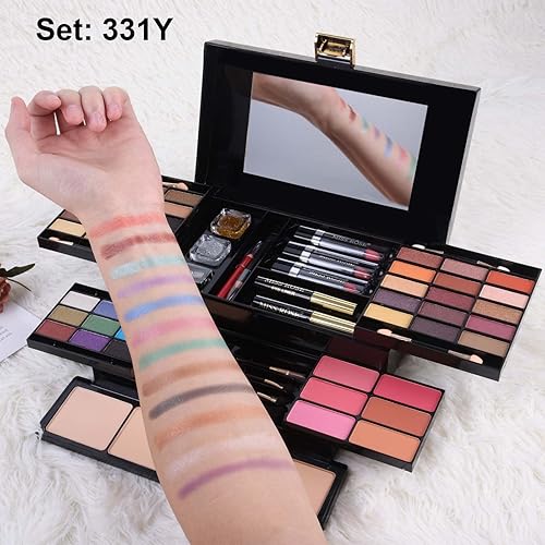 Miniatura 8 de Kit de maquillaje profesional de 58 colores para mujer juego de maquillaje todo en uno para mujeres y niñas principiantes juego de regalo de 01, 02