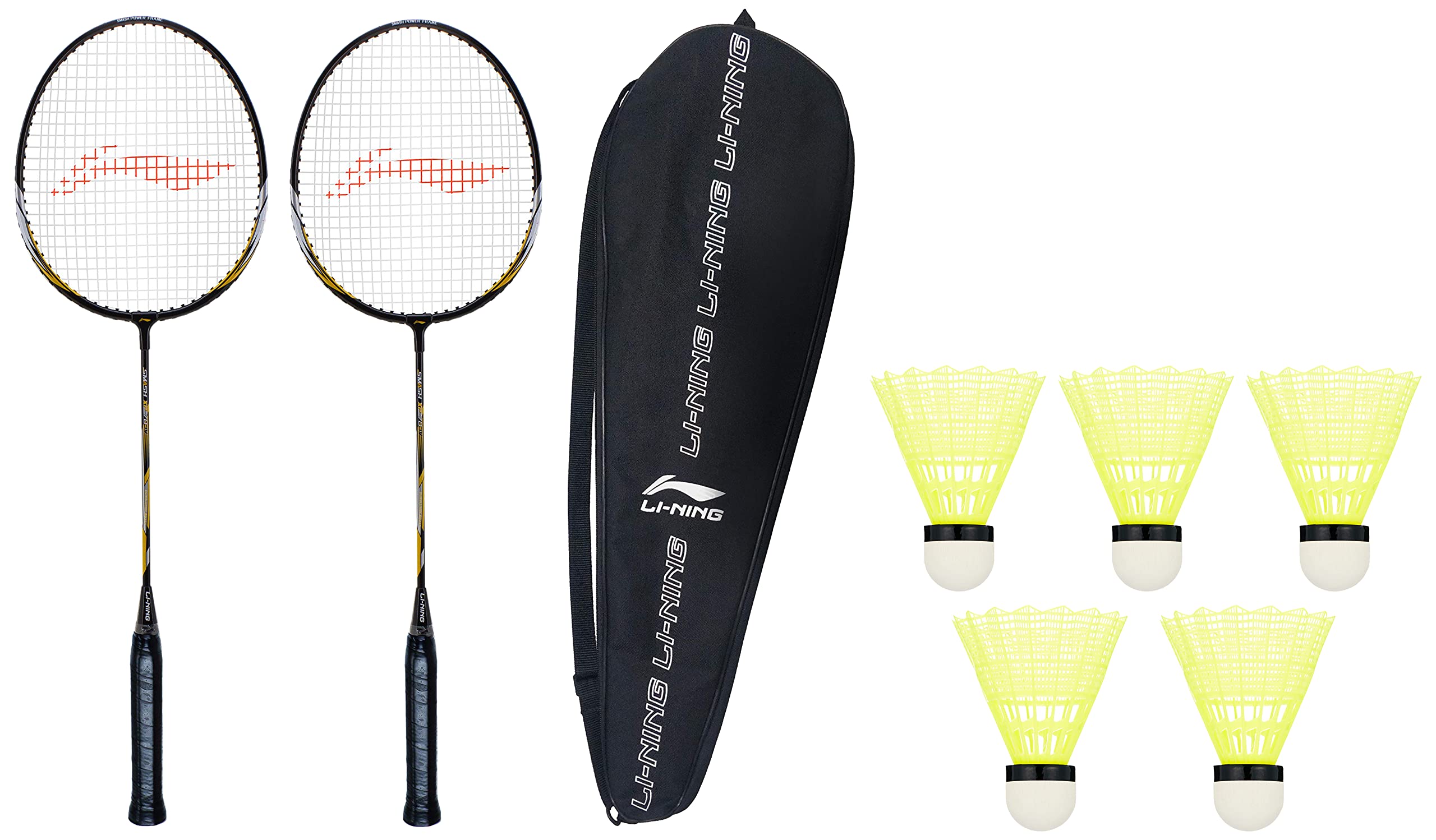 Li-Ning XP-70-IV Strung Badminton Racquet (Black/Gold, S2, 90-95 Grams, 18-20 lbs) & Li-Ning Shuttle-Smash(YS) Smash Nylon Shuttlecocks (Yellow) combo (B08615CXPH) Amazon Price History, Amazon Price Tracker