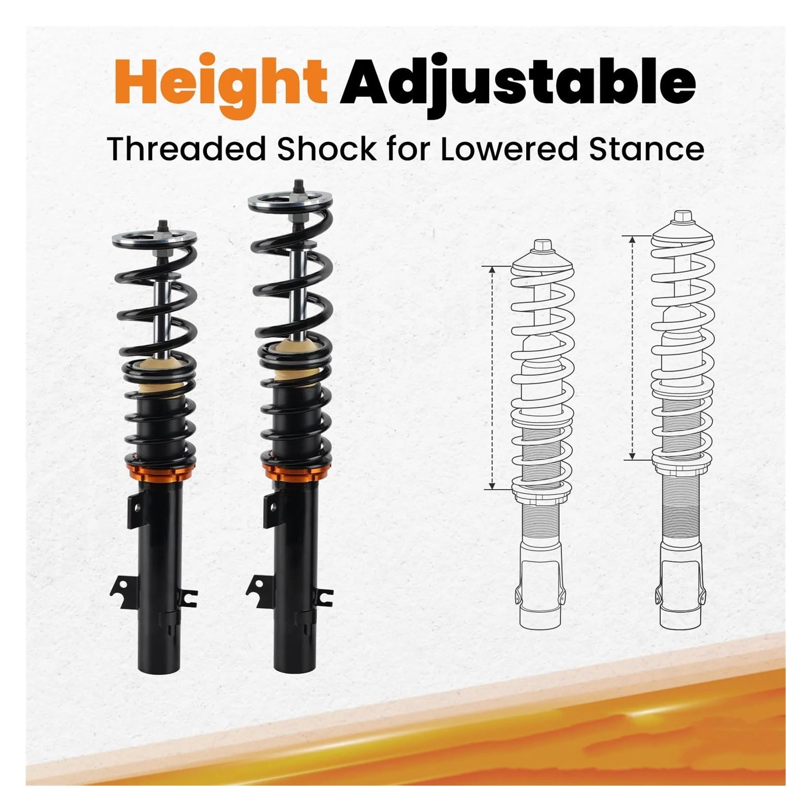 Sospensione Coilovers Assetto Anteriore E Posteriore Per Peugeot 207 Hatchback 2006-2015 1.6 HDi / 16V .4 Ammortizzatore Anteriore