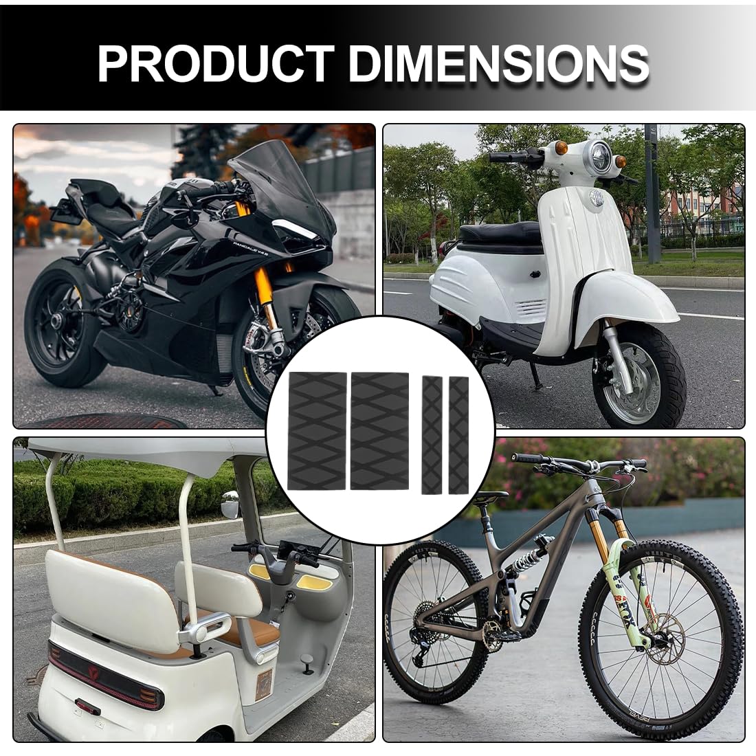 2 Paia Coprimanopole Moto Copertura + 2 Paia Protezione Freno Motocicletta, Universale Termorestringente per Manopole Originali e Comandi Riscaldati
