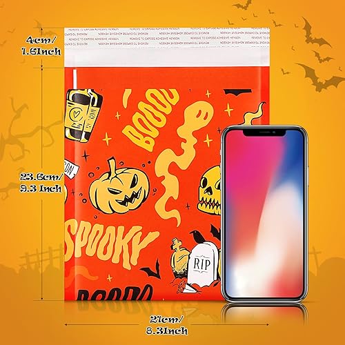 Miniatura 37 de Censen 25 sobres de burbujas de polietileno de Halloween de 8.3 x 9.3 pulgadas, sobres de Halloween, bolsas de envío, sobres resellables, sobres