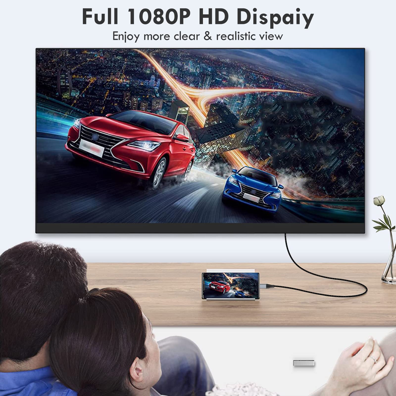 Cable HDMI pour iPhone-PAD-pod à tv-moniteur-projecteur, cable d'adaptateur vidéo HDMI numérique