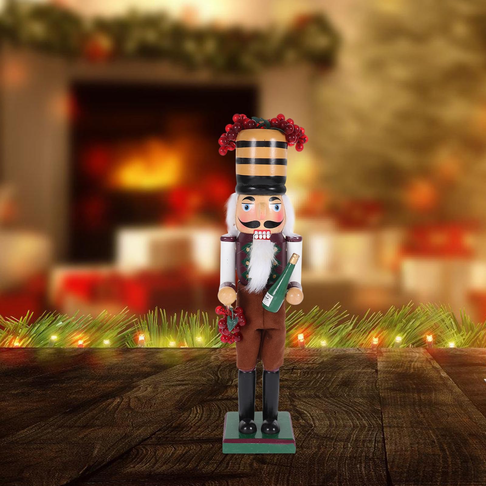 VICASKY Nussknacker Figur aus Holz Weihnachts Dekoration Tischornament Nussknacker Bastelarbeit für Zuhause