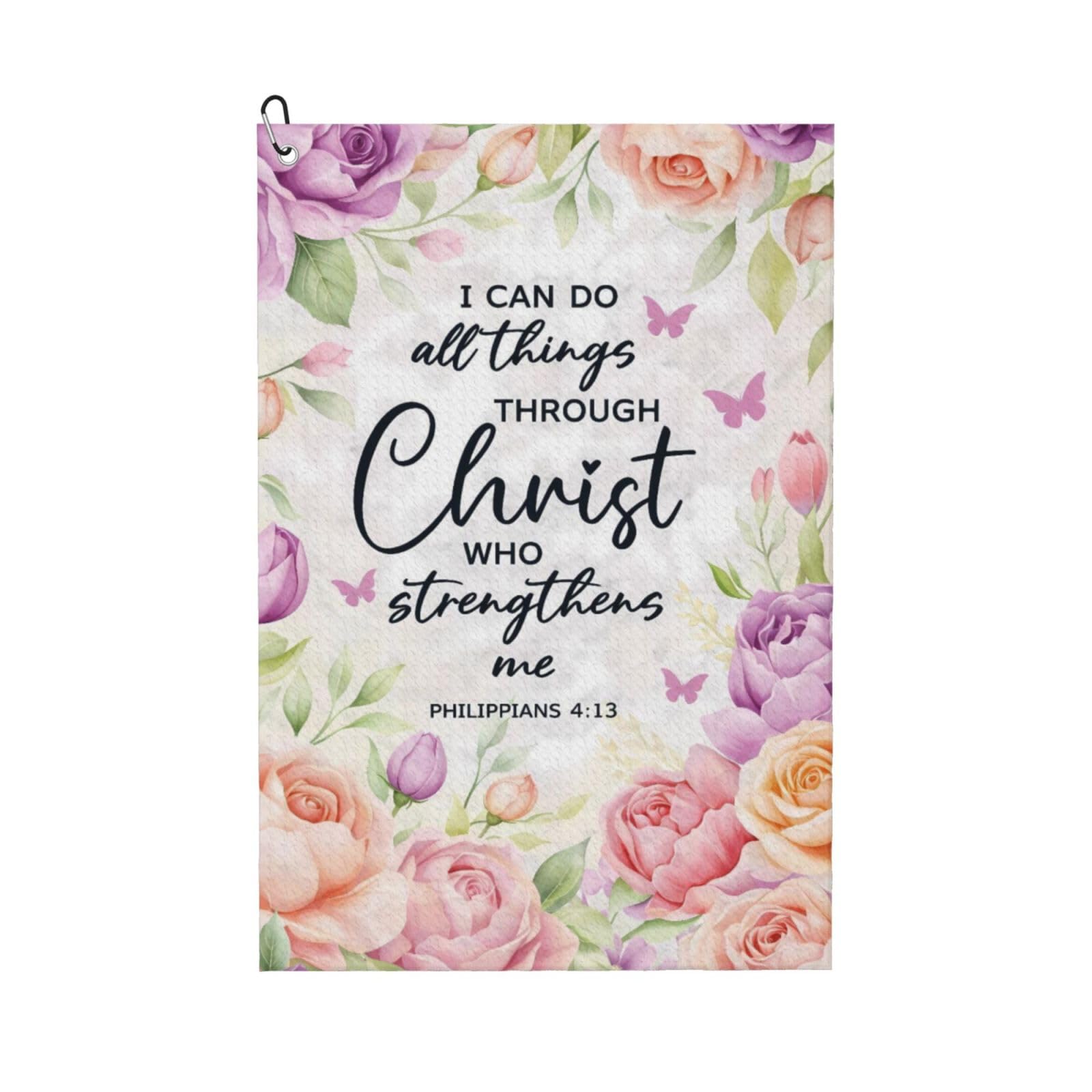 Oudrspo Christian Quotes Theme Pattern Multi-Functional Golf Towel | Absorbent Quick Drying 16x24in