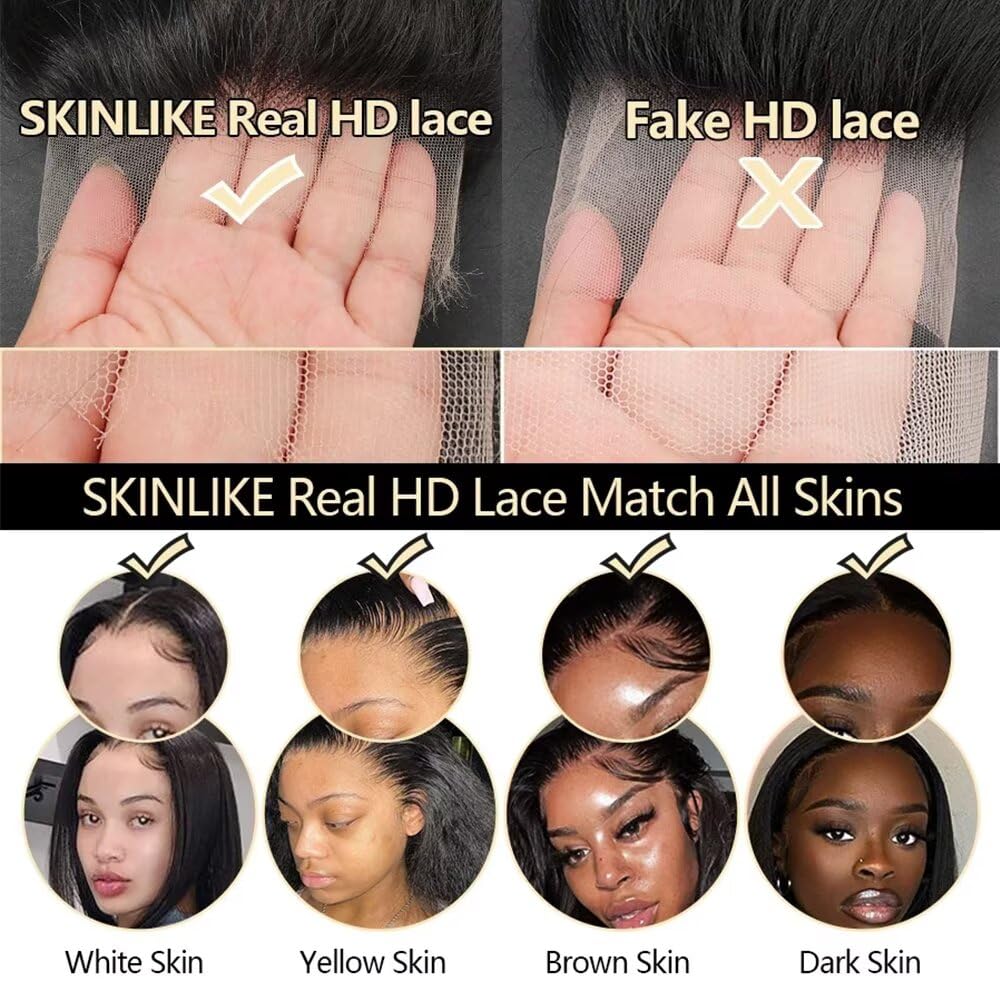 SKINLIKE HD 0.10mm Ultra thin Invisible Lace Short Curly Pixie Cut Wig with widow's peak Short Deep Wave 9x6 Swiss Lace Front Human Hair the big chop collection Wig Clean Hairline Bleached Knots