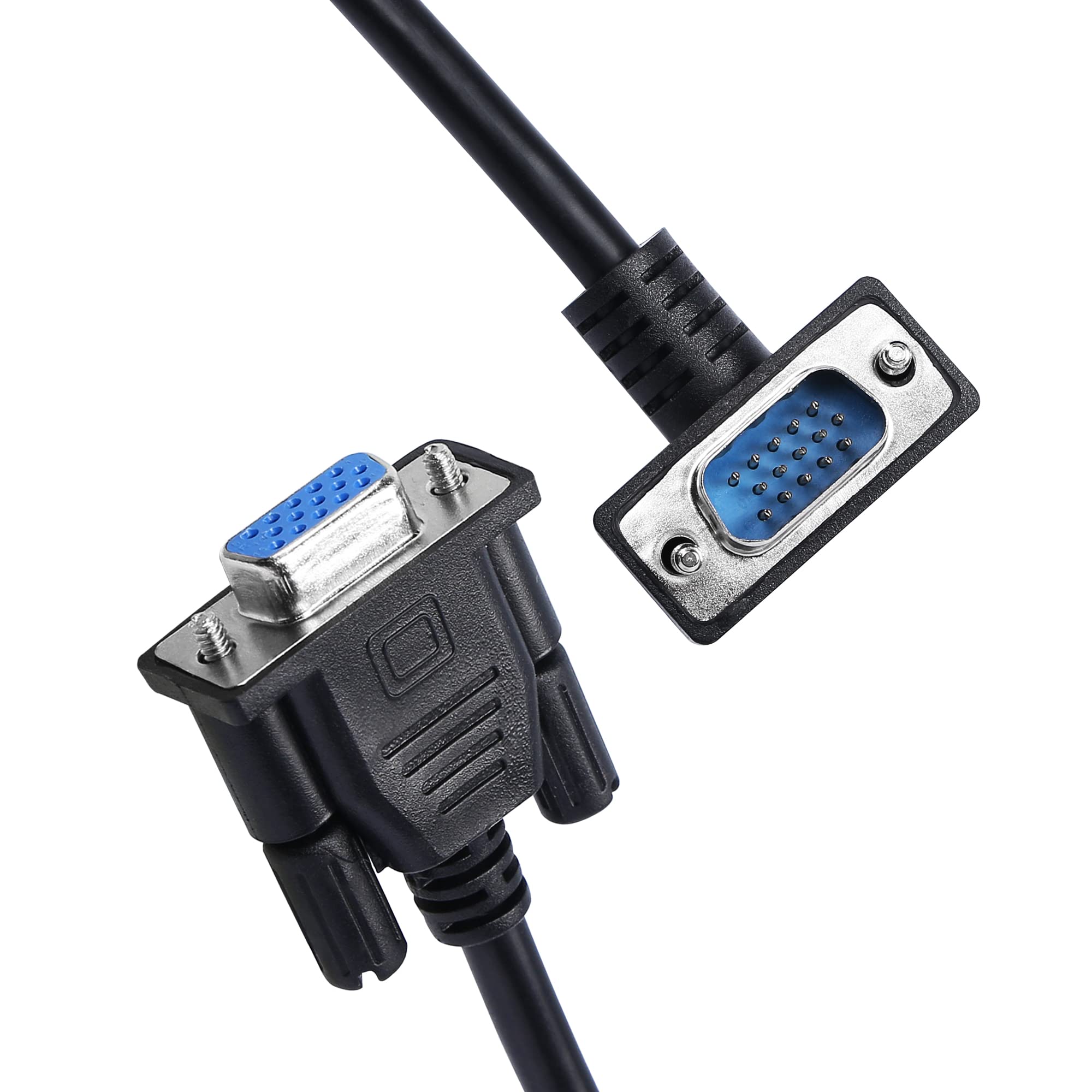 PNGKNYOCN Cavo VGA 90° Maschio-Femmina 0.5m - Angolo Destro 15 Pin Full HD 1080P Per Monitor E Proiettori