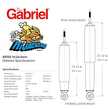 ISOP　r1 r2 Amazon.com: Gabriel 49205 HiJackers Rear Adjustable Air
