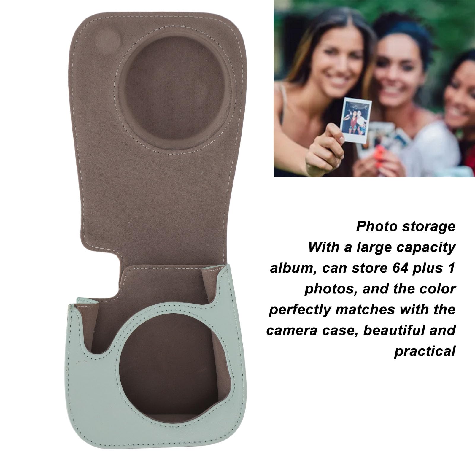 Mini 12 Accessori Custodia per Fotocamera Colorata in Pelle PU con Album Fotografico per gli Amanti della Fotografia Istantanea (Verde)