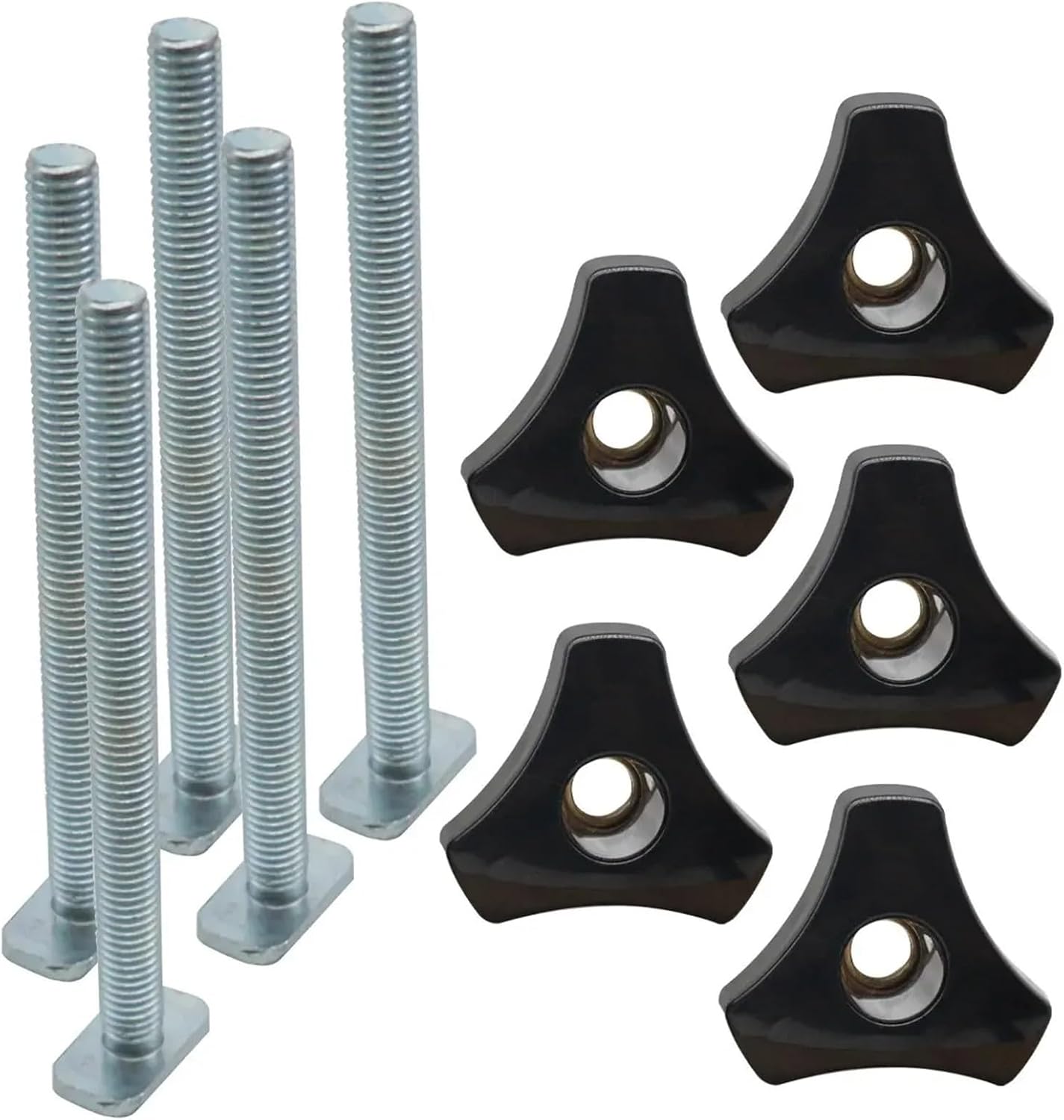 T Bolts for T Track T Bolt Knob Kit - Miter Track Sliding Nuts, T-Slider T Slot Set, Includes T Screws and Plastic Knobs(8 Pack)