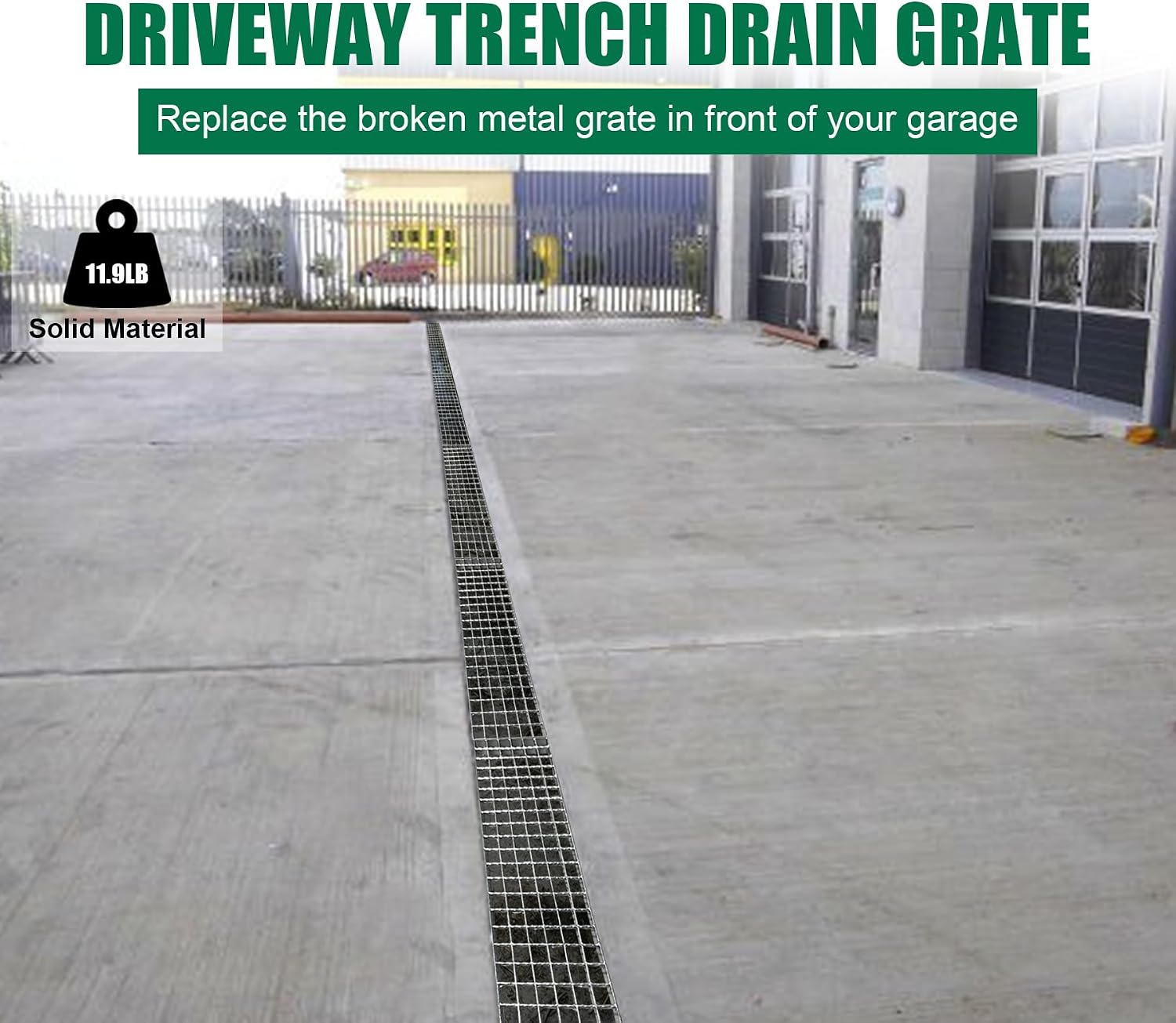Galvanized Steel Driveway Trench Grate-39.4x7.9 in. Metal Channel Drain Grate,Outdoor Heavy Duty Channel Drainage Cover for Garage Factory Parking Lot Commercial Concrete Floor