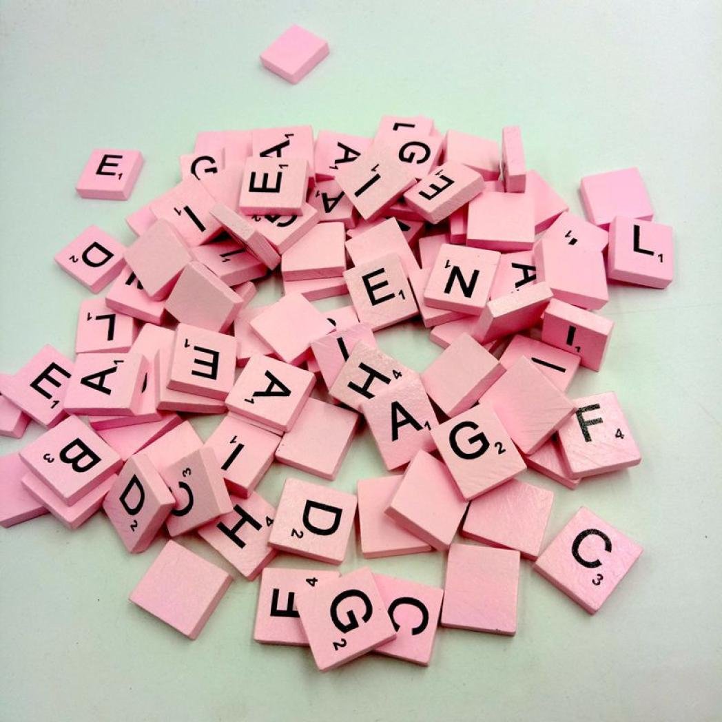 Buy Wood Alphabet Tiles, Transer 100PC Wooden Scrabble Wood Alphabets