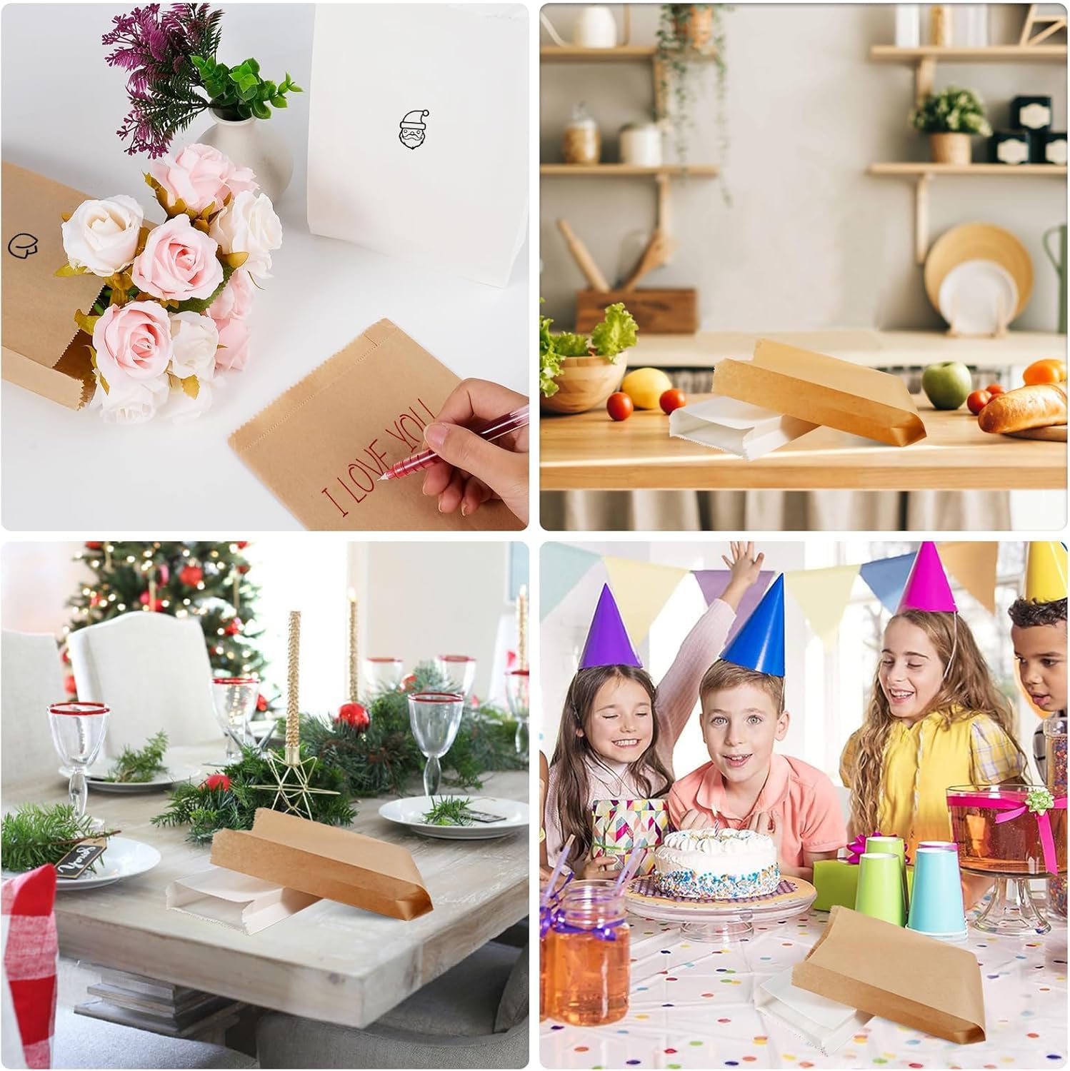 100 Sachets En Papier Kraft 11x21x5 Cm – Pour Bonbons, Bijoux, Cadeaux D’invités – Fabriqué En Espagne, Style Vintage - 10