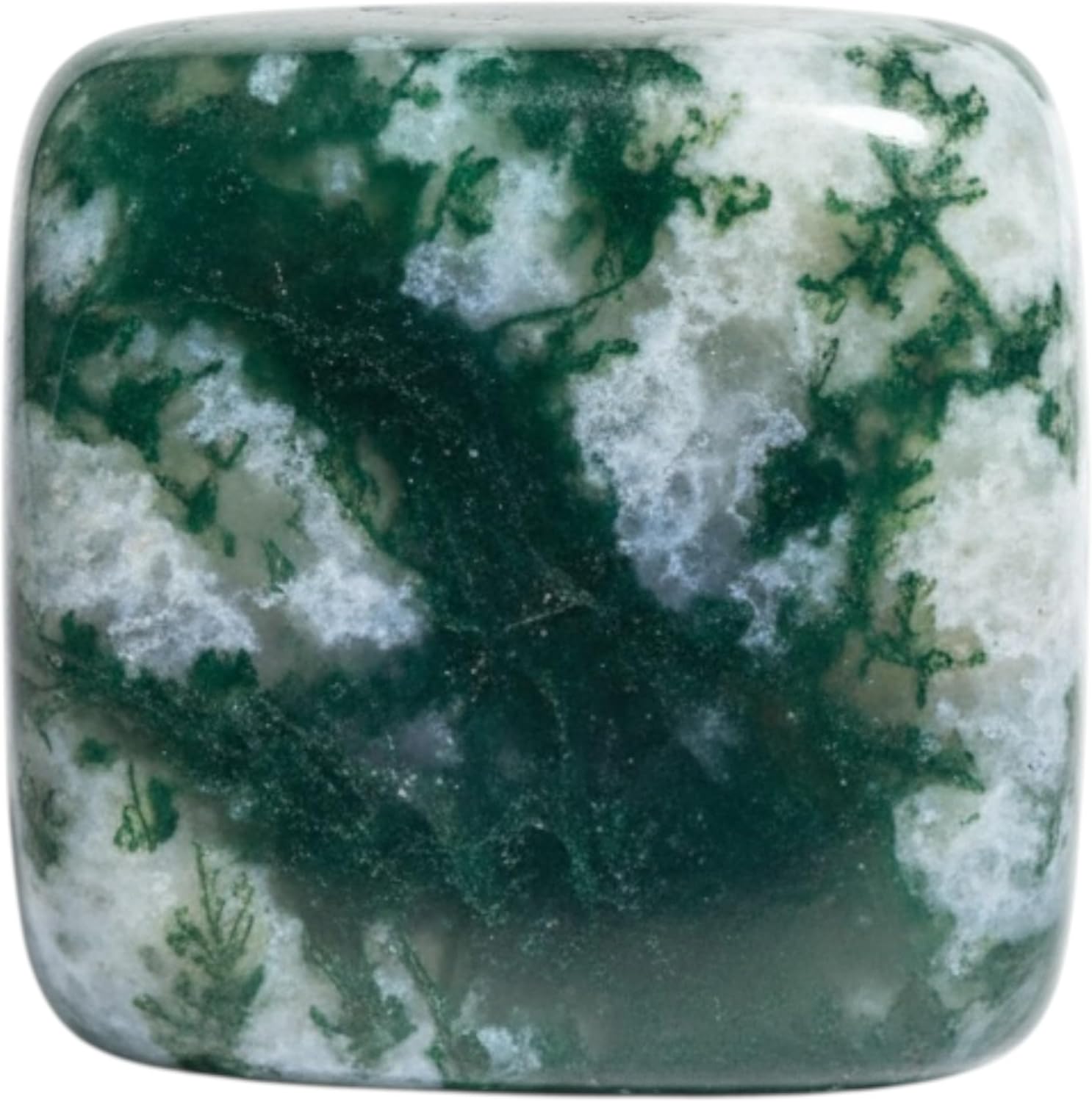 Moss Agate Tumbled Stone – Natural Green Crystal Gemstone for Positivity, Growth & Balance – Pocket Stone for Meditation, Reiki, Chakra, Yoga & Spiritual Décor