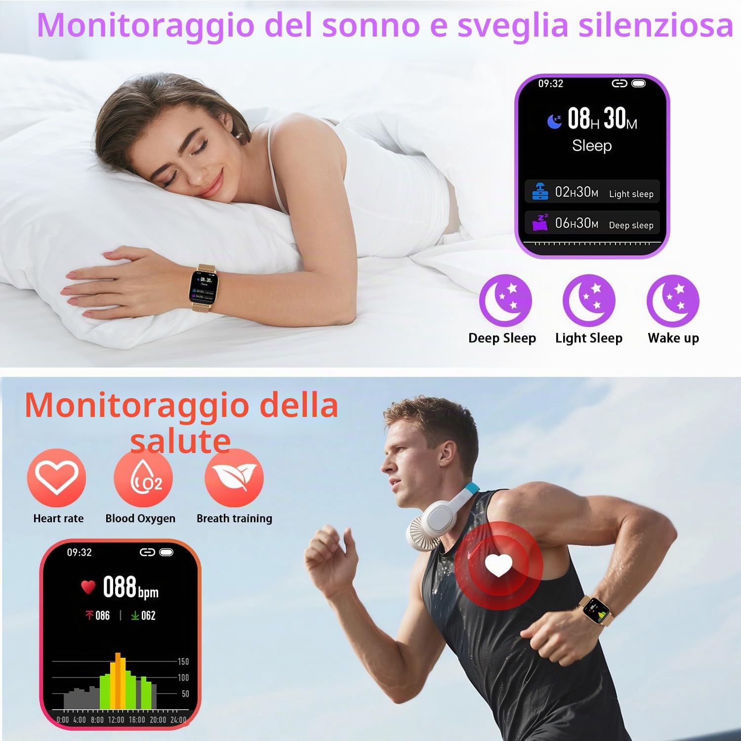 Smartwatch Donna 1.85" Orologio Smartwatch Fitness Tracker: Impermeabile IP68 Digitale Smart Watch Uomo con Chiamate Bluetooth Contapassi 120+ Modalità Sonno Fisiologia Femminile per Android iOS