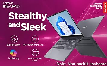 Lenovo IdeaPad Slim 3 15, 15.3 WUXGA, Intel Core i5-13420H 8-Core, Customized 16GB DDR5 RAM, 512GB SSD, WiFi 6, Windows 11 Home, Luna Grey - Lightweight Laptop for Work & Entertainment