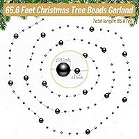 Vista 2 de Pangda Guirnalda de cuentas artificiales de 65.6 pies, cadena de cuentas de plástico, rollo de adornos para manualidades, árbol de Navidad, boda