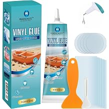 Vinyl Glue Air Mattress Patch Kit, Contact Cement Adhesive for Inflatable Bed Repair, Strong & Waterproof Seal, Fast Drying, Flexible Bond for PVC, Vinyl Flooring, Tent & Pool, 60ml/2oz