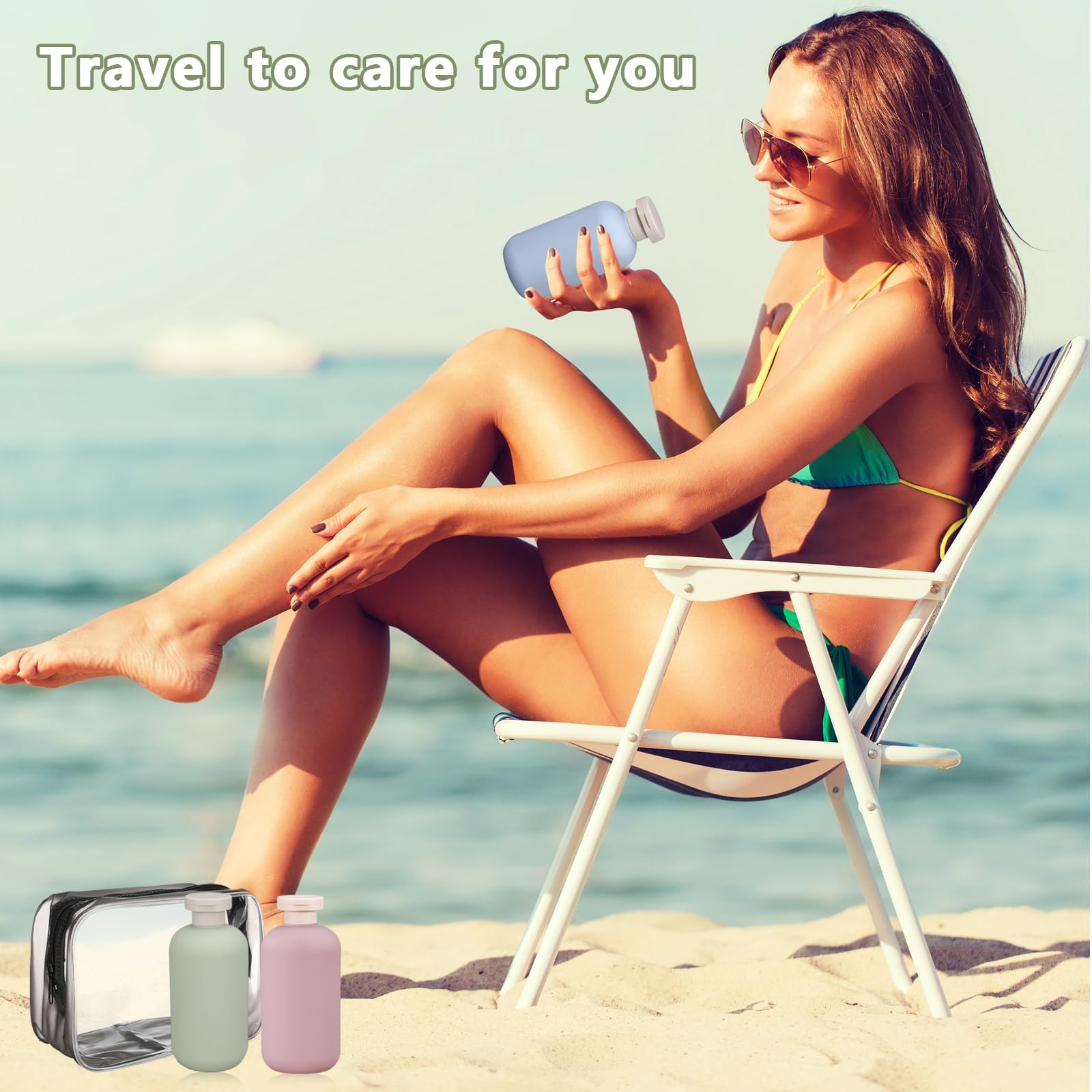Flaconi da Viaggio set da Riutilizzabili 3 Pezzi Facile da Perdere 350ml Facile da Riempire Boccette per Liquidi Shampoo Gel Doccia Lozione